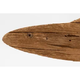 Poisson sur pied en bois recyclé et métal