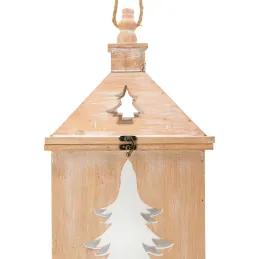Lanterne en pin et métal Sapin (Lot de 2)