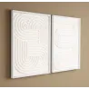 Cadres en bois blanc motifs abstraits papier maché (Lot de 2)