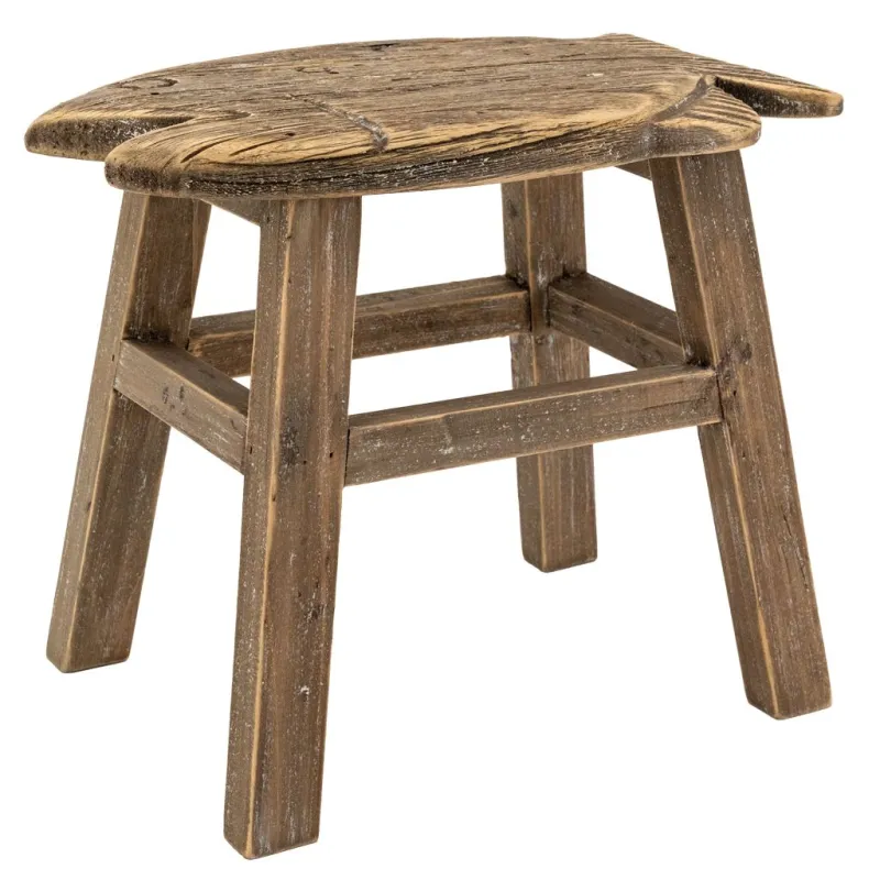 Tabouret Poisson en paulownia recyclé