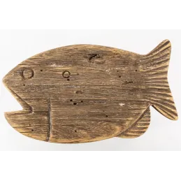 Tabouret Poisson en paulownia recyclé