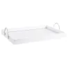 Plateaux en bois et bambou blancs (Lot de 2)