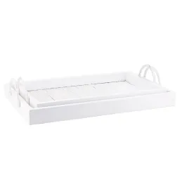 Plateaux en bois et bambou blancs (Lot de 2)