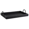 Plateaux en bambou et bois noirs (Lot de 2)