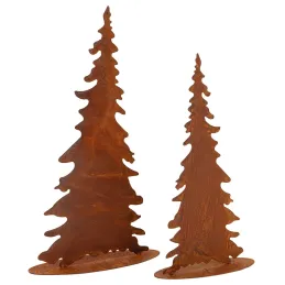 Sapins en métal vieilli (Lot de 2)