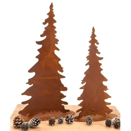 Sapins en métal vieilli (Lot de 2)