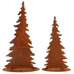 Sapins en métal vieilli (Lot de 2)