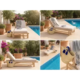 Bain de soleil en teck