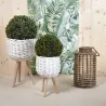 Lanterne de jardin en poelet gris