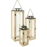 Lanternes en bois et métal (Lot de 3)