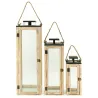 Lanternes en bois et métal (Lot de 3)