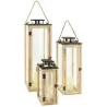 Lanternes en bois et métal (Lot de 3)