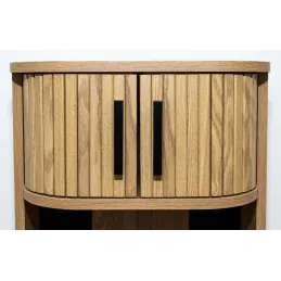 Table de nuit en lamelles bois et métal Kyoto (Lot de 2)