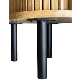 Table de nuit en lamelles bois et métal Kyoto (Lot de 2)
