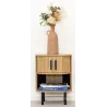 Table de nuit en lamelles bois et métal Kyoto (Lot de 2)