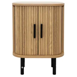 Table de nuit en bois et métal à lamelles Kyoto (Lot de 2)