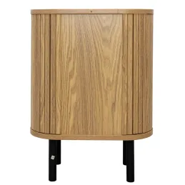 Table de nuit en bois et métal à lamelles Kyoto (Lot de 2)