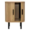 Table de nuit en bois et métal à lamelles Kyoto (Lot de 2)