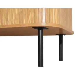 Table de nuit en bois et métal à lamelles Kyoto (Lot de 2)