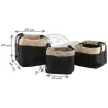 Corbeilles de rangement carrées en jute (Lot de 3)