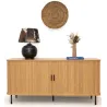 Ensemble table basse, meuble TV et buffet en bois et métal Kyoto