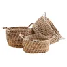 Corbeilles de rangement ovales en bananier (Lot de 3)