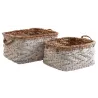 Corbeilles rectangulaires en bananier (Lot de 2)