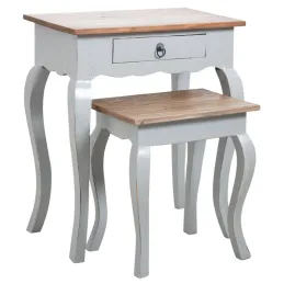Tables gigognes en bois gris antique