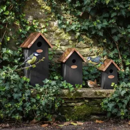 Nichoir à oiseaux en pin et cuivre