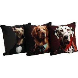 Coussin en polyester imprimé animaux 45 x 45 cm (Lot de 3)