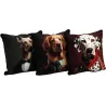 Coussin en polyester imprimé animaux 45 x 45 cm (Lot de 3)