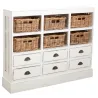 Commode en bois blanc antique et poelet