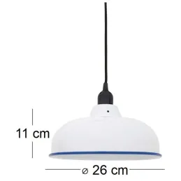 Suspension en métal émaillé 26.5 cm x 11.5 cm