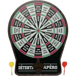 Jeu de flechettes à boire avec décapsuleur