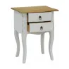 Table de nuit 2 tiroirs en bois blanc