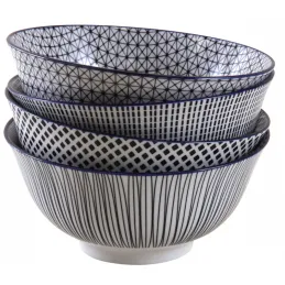 Bol en porcelaine motifs géométriques (Lot de 4)