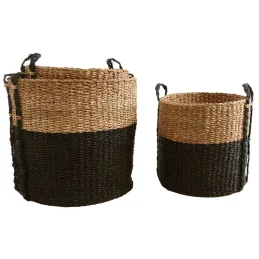 Cache-pot ronds en jonc de mer (Lot de 3)