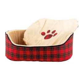 Set de 5 paniers pour chien en mousse avec imprimé écossais