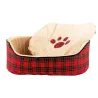 Set de 5 paniers pour chien en mousse avec imprimé écossais