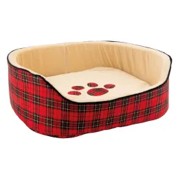 Set de 5 paniers pour chien en mousse avec imprimé écossais