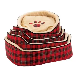 Set de 5 paniers pour chien en mousse avec imprimé écossais