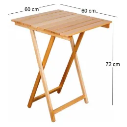 Table pliante 60 x 60 cm en bois