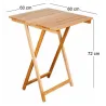 Table pliante 60 x 60 cm en bois