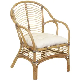Fauteuil en rotin marron Louis