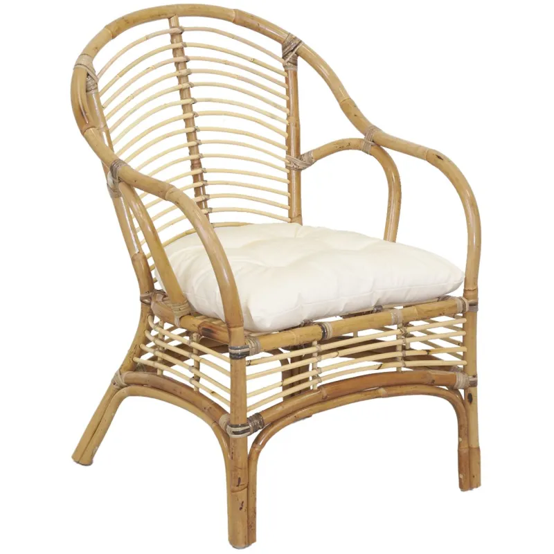 Fauteuil en rotin marron Louis