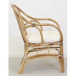 Fauteuil en rotin marron Louis