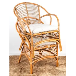 Fauteuil en rotin marron Louis