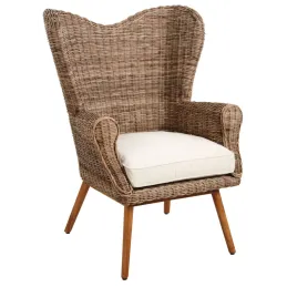 Fauteuil en teck et poelet Banjaran