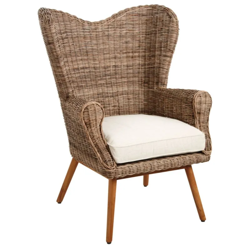 Fauteuil en teck et poelet Banjaran