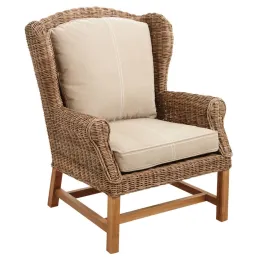 Fauteuil en poelet gris et teck Pati